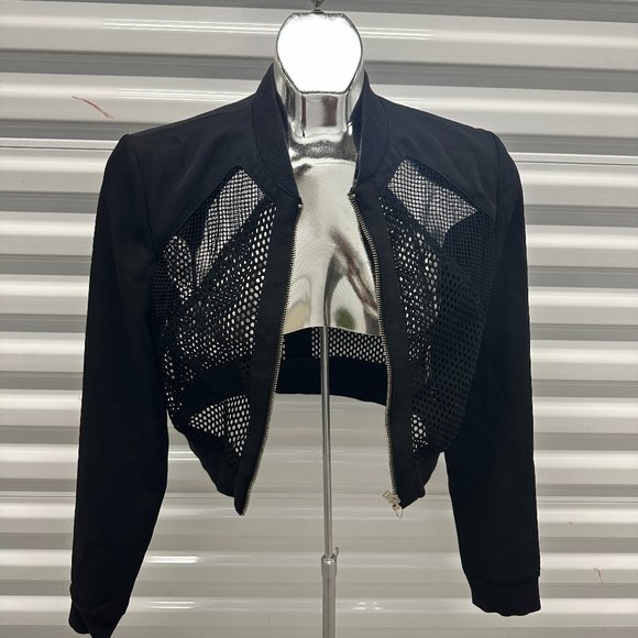Cropped Mesh Bomber - Picture 1 of 2
